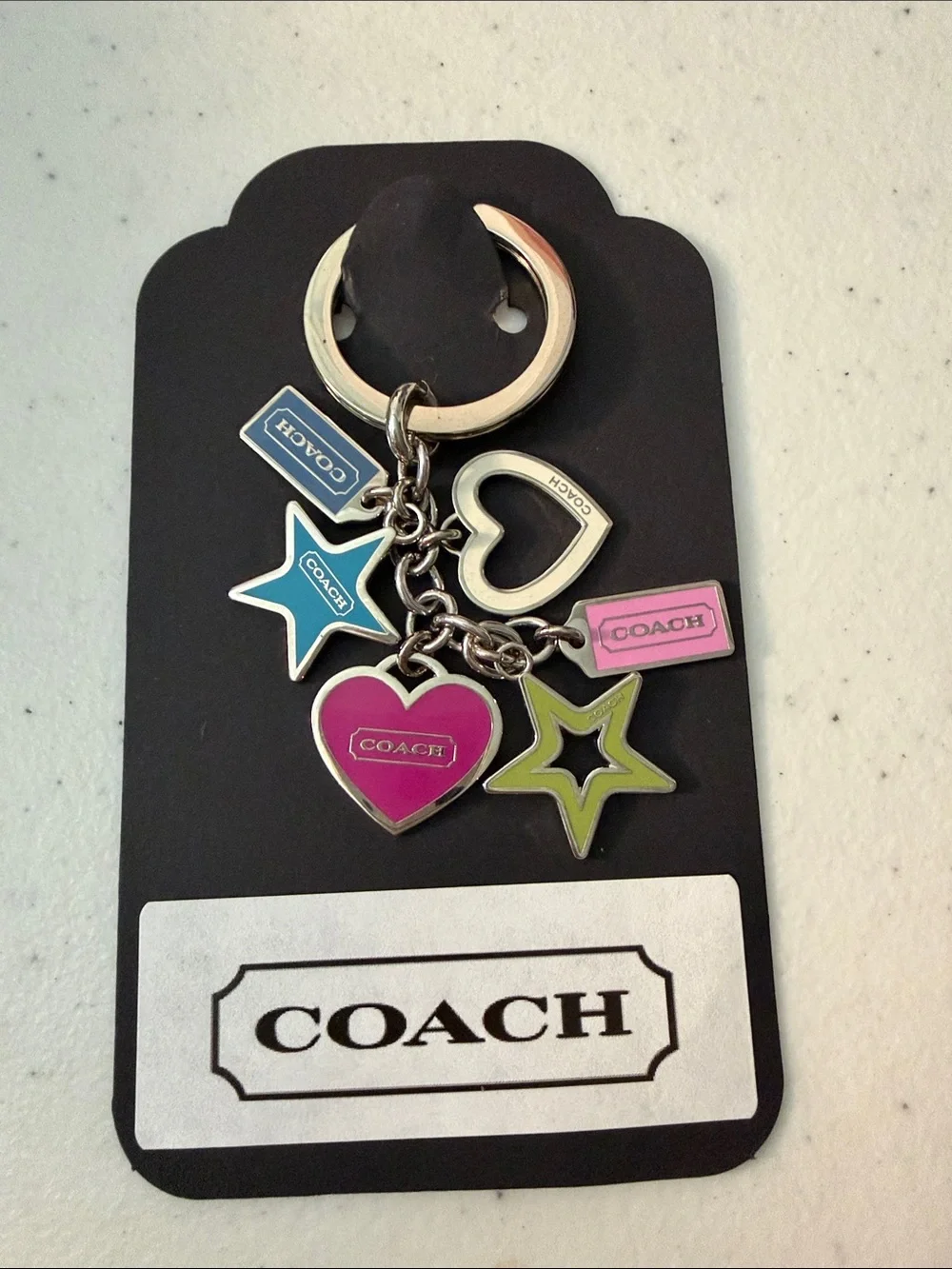 COACH Stars and Hearts Key Ring/Bag Charm